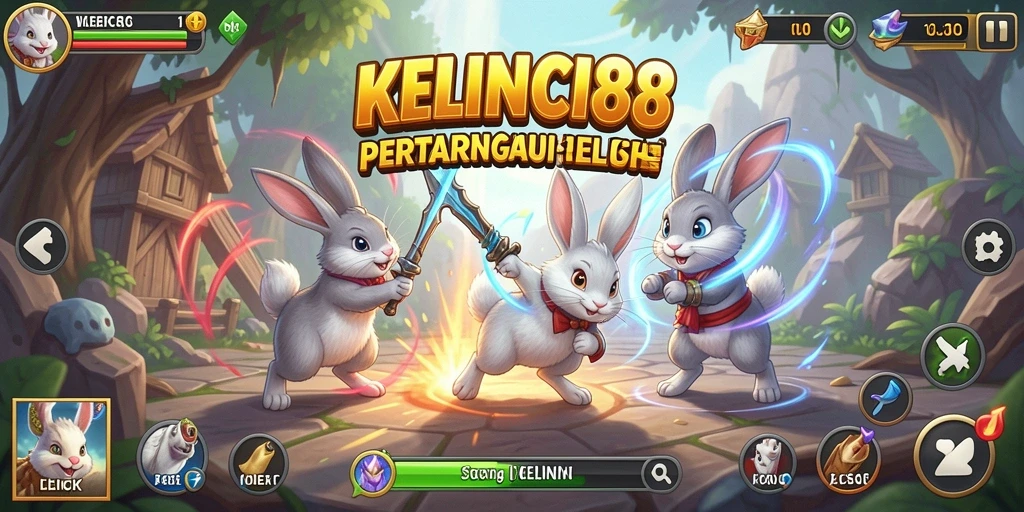 Gameplay menegangkan antara karakter kelinci yang kuat.