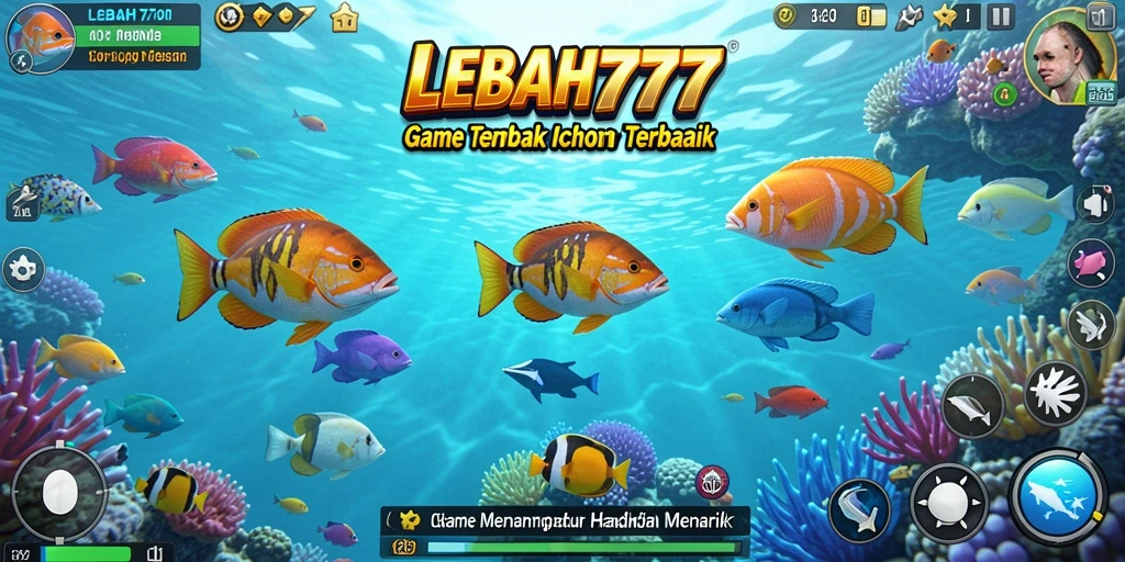 Tampilan gameplay menarik dari LEBAH777 saat menembak ikan.