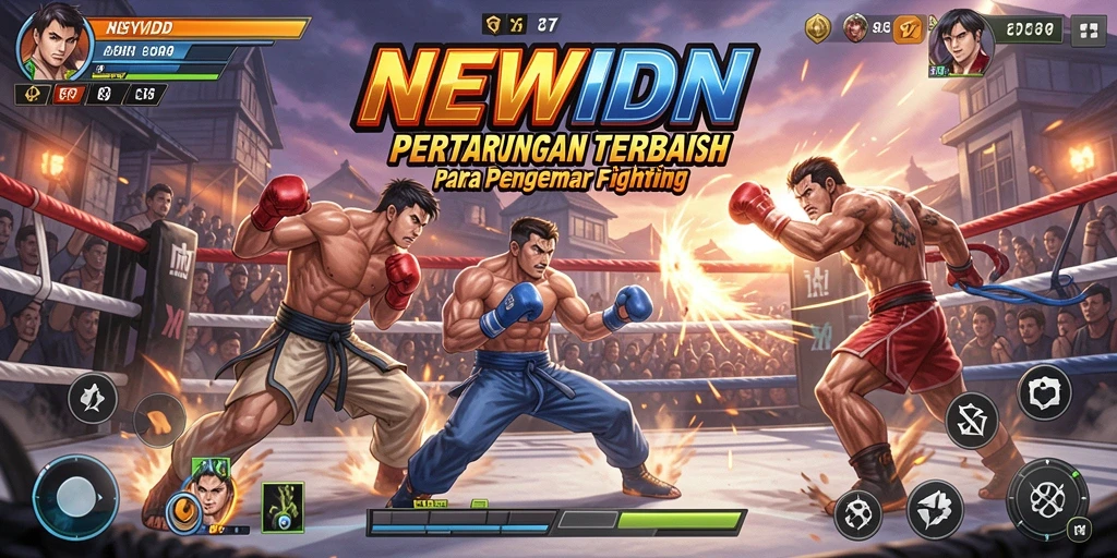 Screenshot dari gameplay <strong>NEWIDN</strong> menunjukkan karakter bertarung dengan efek yang mengesankan.
