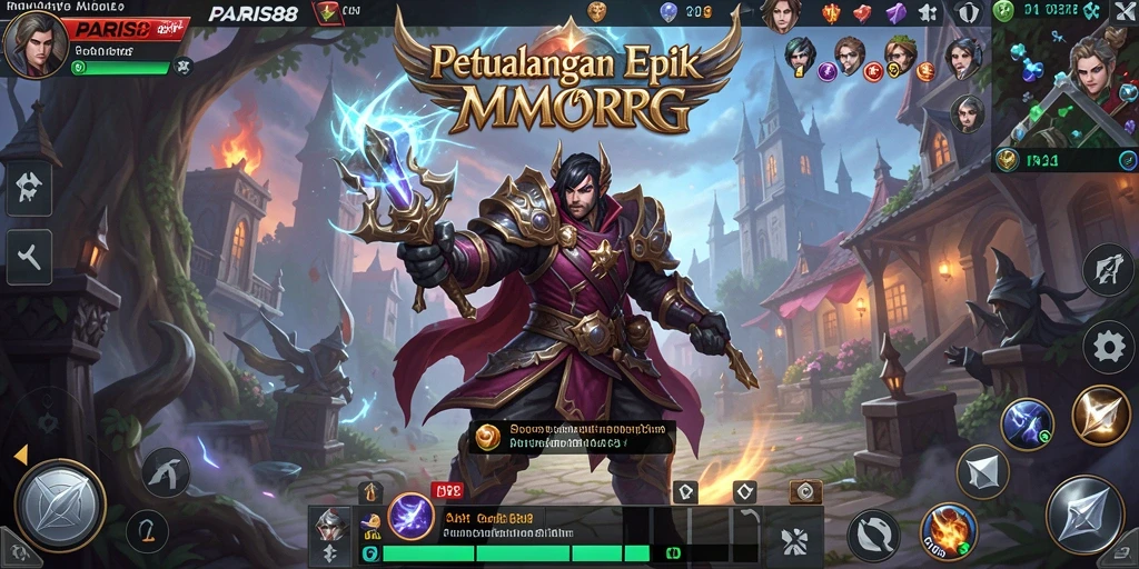 Tampilan gameplay PARIS88 menampilkan duel seru antara pemain dan monster yang menakutkan.