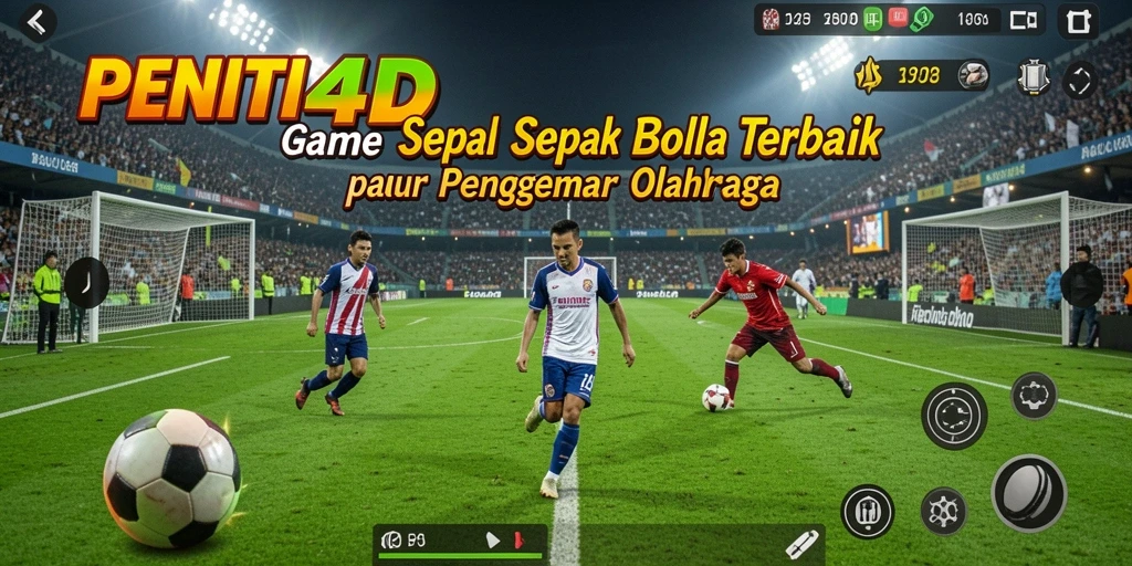 Tampilan gameplay PENITI4D dengan aksi sepak bola yang mendebarkan.