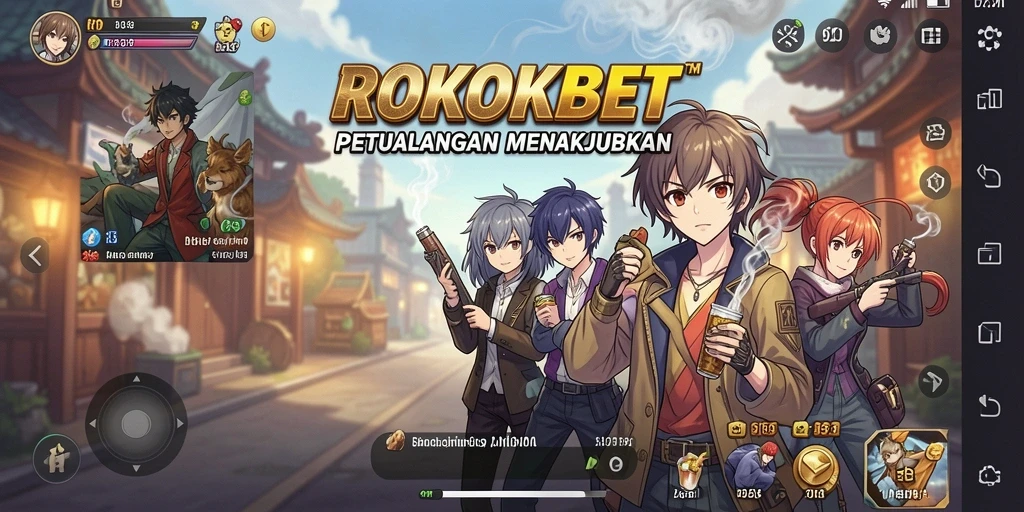 Gameplay ROKOKBET yang menampilkan karakter Anime beraksi.