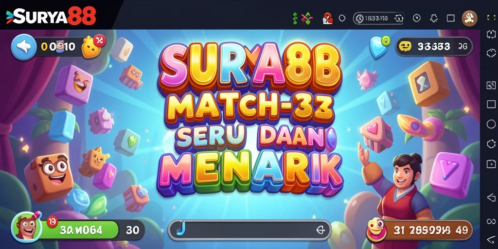 Tampilan gameplay menantang dengan kombinasi warna-warni di SURYA88.