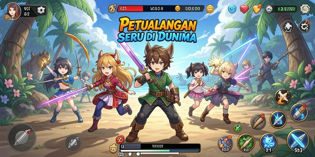 Gameplay seru dalam dunia Anime yang penuh warna.