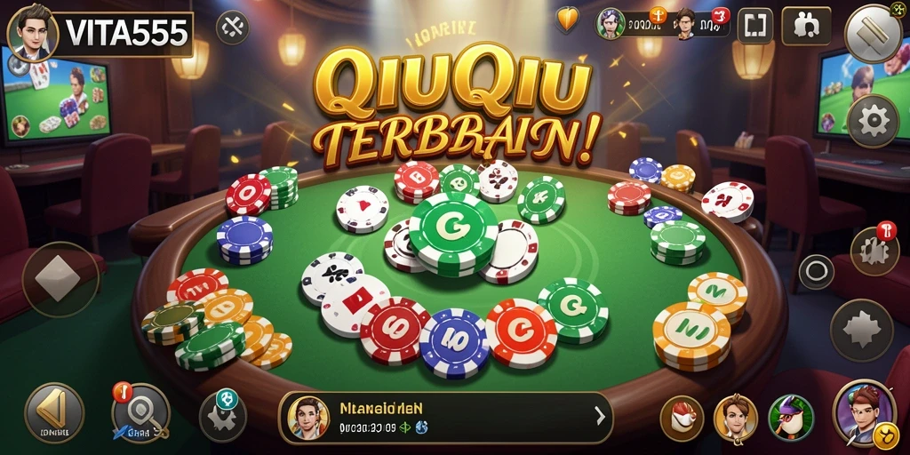 Tampilan gameplay VITA555 yang menegangkan dan strategis dalam QiuQiu.