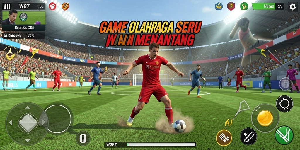 Tampilan gameplay seru dengan karakter dan lapangan menarik di WG87.