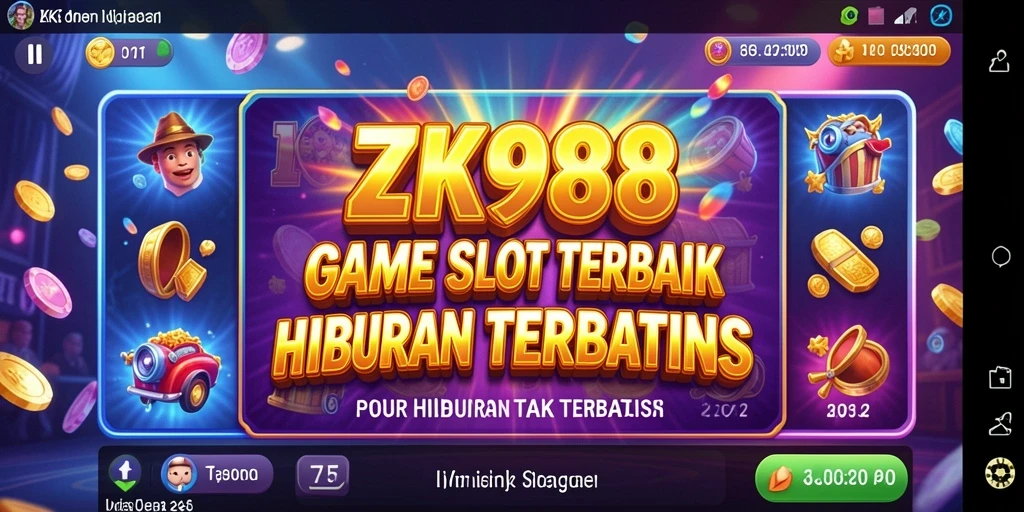 Screenshot ZK988 menunjukkan momen mendebarkan saat bermain Slot.